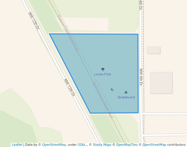 walking in Locke Park map in Chiefland