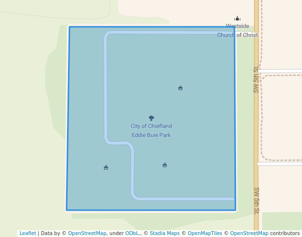 walking in City of Chiefland Eddie Buie Park map in Chiefland