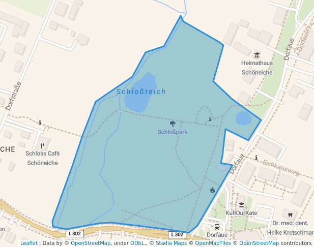 walking in Schloßpark map in Schöneiche bei Berlin