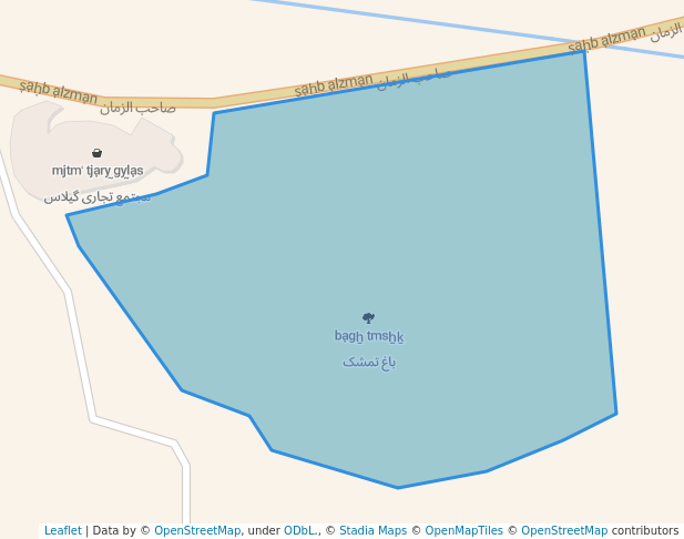 walking in باغ تمشک map in Torghabeh