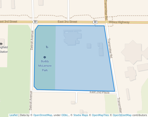 walking in Buddy McLemore Park map in Panama City