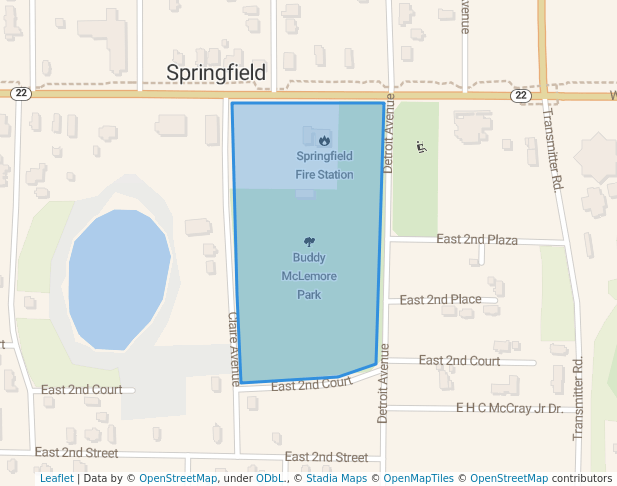 walking in Buddy McLemore Park map in Panama City