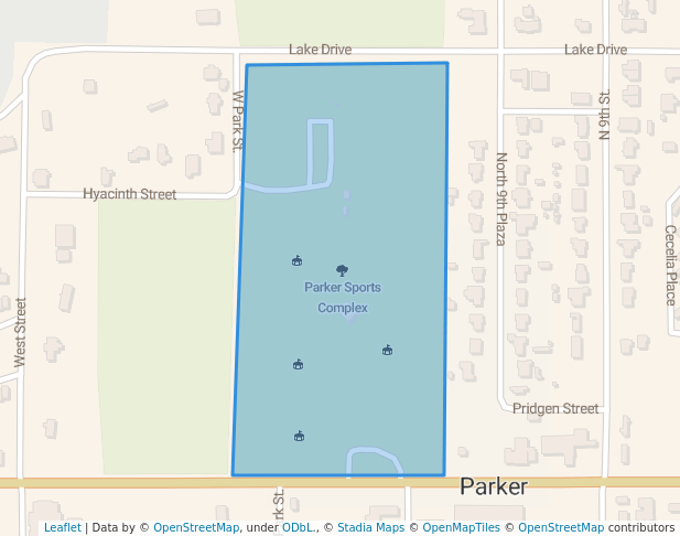 walking in Parker Sports Complex map in Panama City
