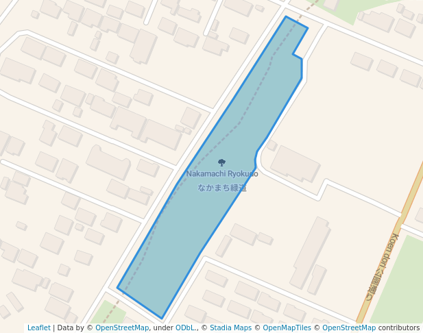 walking in Nakamachi Ryokudo map in Bihoro