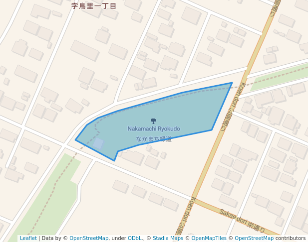 walking in Nakamachi Ryokudo map in Bihoro