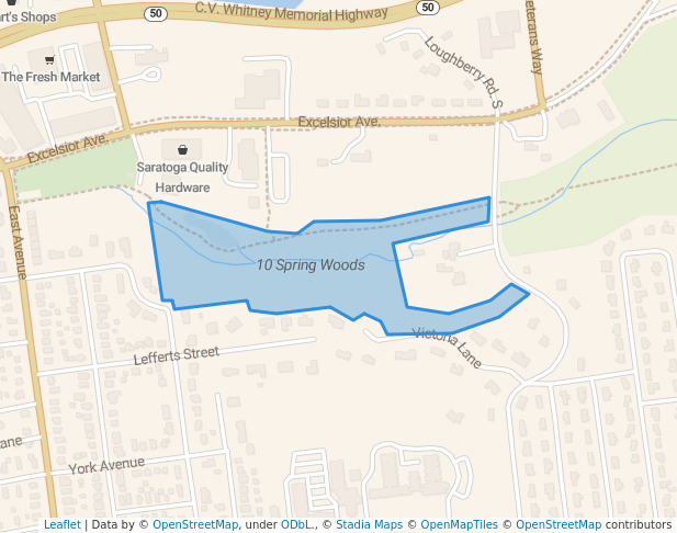 walking in 10 Spring Woods map in Saratoga Springs