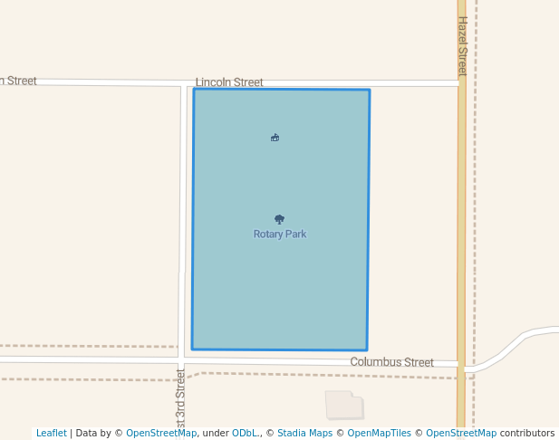 walking in Rotary Park map in Pella