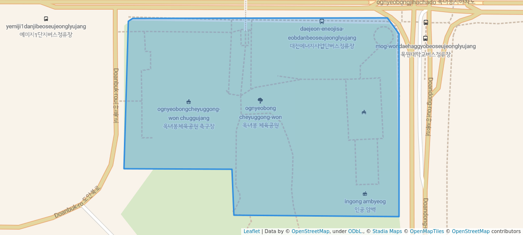 walking in 옥녀봉 체육공원 map in Daejeon