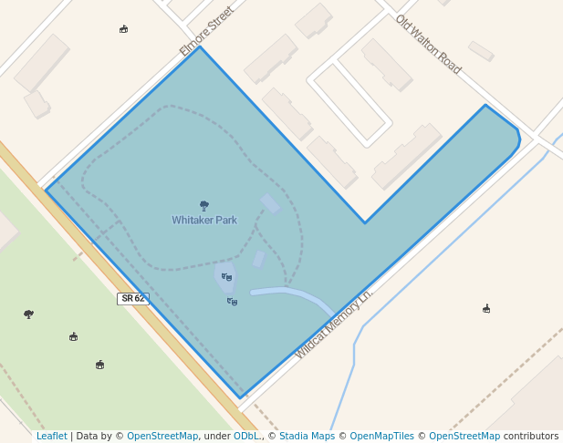 walking in Whitaker Park map in Monterey