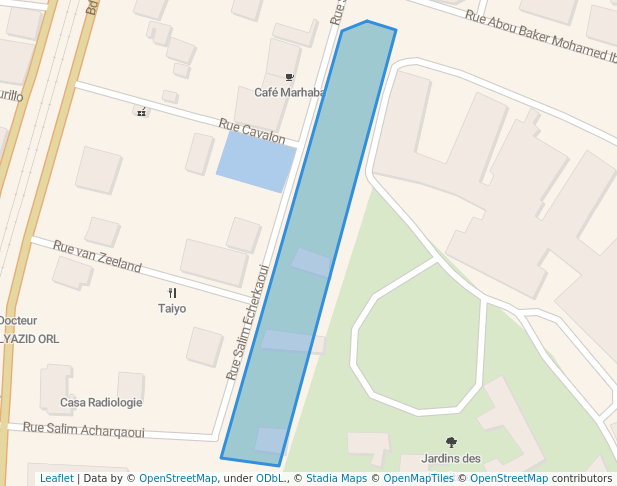 walking in Jardin des Hopitaux map in Casablanca