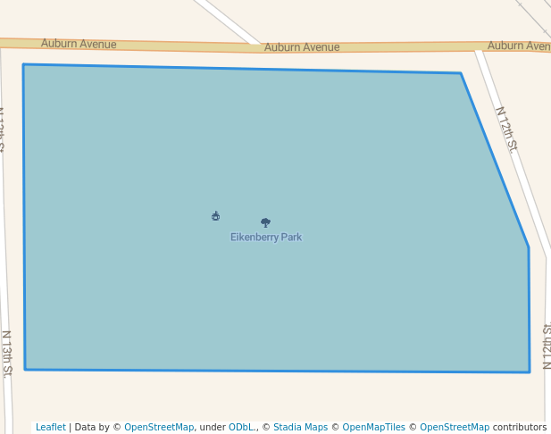 walking in Eikenberry Park map in Chariton