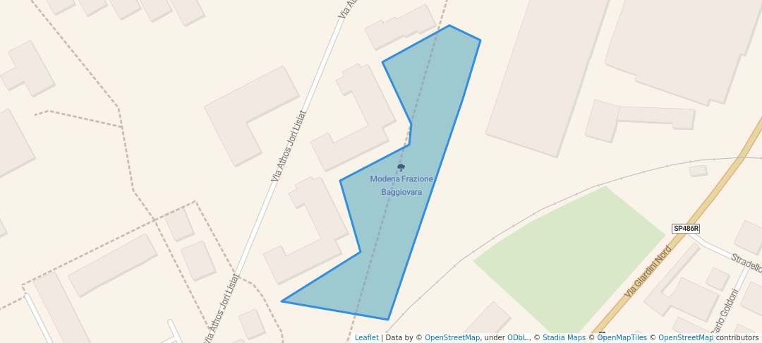 walking in Modena Frazione Baggiovara map in Baggiovara