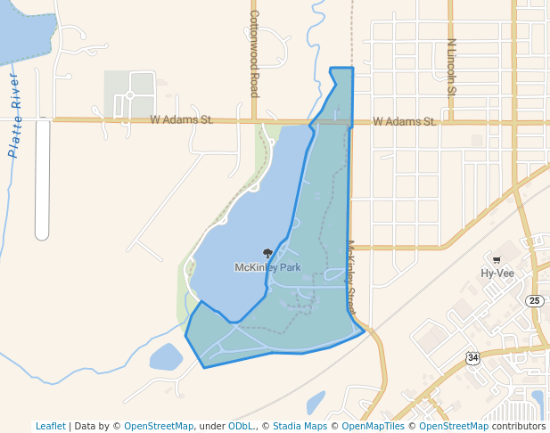 walking in McKinley Park map in Creston