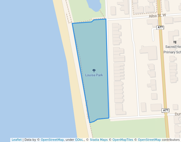 walking in Louisa Park map in Girvan