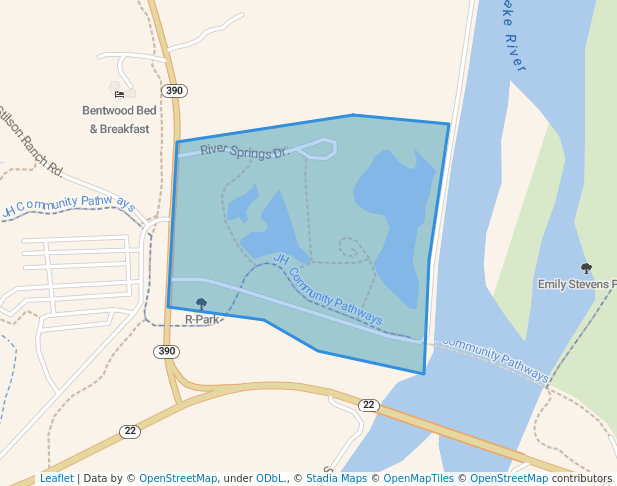 walking in Rendezvous Park map in Wilson