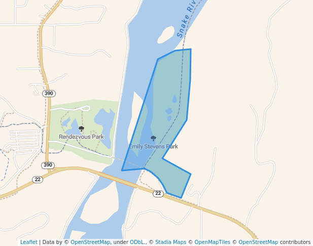 walking in Emily Stevens Park map in Jackson