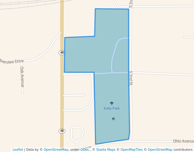 walking in Kelly Park map in Red Oak