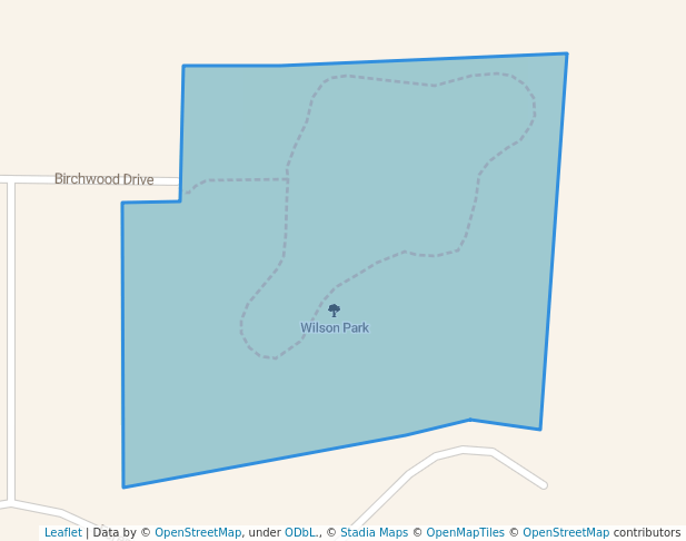 walking in Wilson Park map in Red Oak