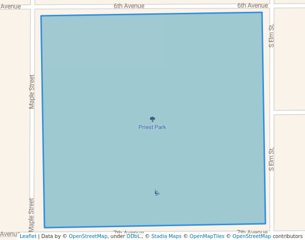 walking in Priest Park map in Shenandoah