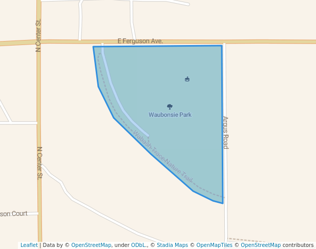 walking in Waubonsie Park map in Shenandoah