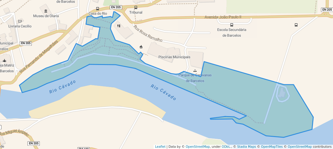 walking in Parque Ribeirinho de Barcelos map in Barcelos