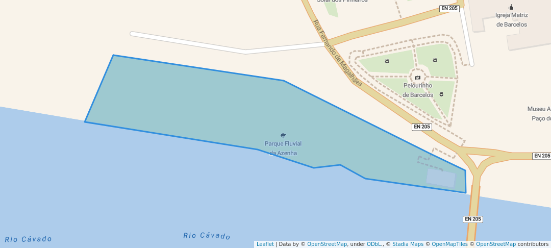 walking in Parque Fluvial da Azenha map in Barcelos