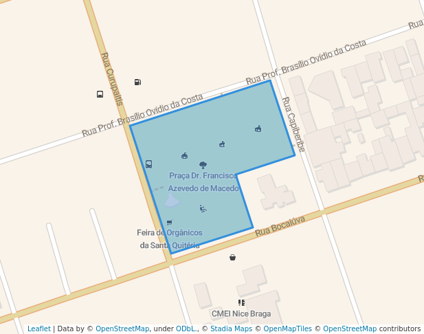 walking in Praça Dr. Francisco Azevedo de Macedo map in Curitiba