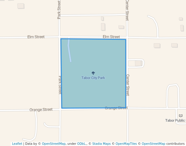 walking in Tabor City Park map in Tabor