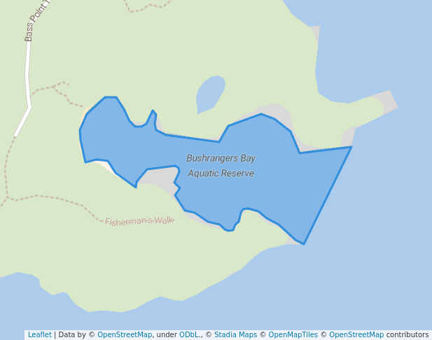 walking in Bushrangers Bay Aquatic Reserve map in Shell Cove