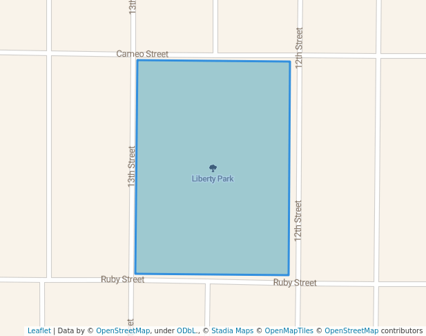 walking in Liberty Park map in Onawa