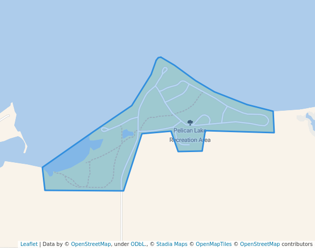 walking in Pelican Lake Recreation Area map in Watertown
