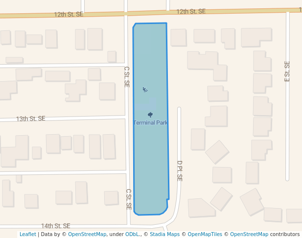 walking in Terminal Park map in Auburn