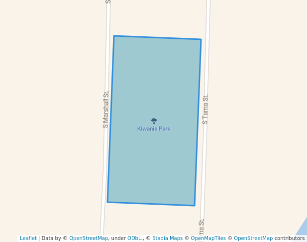 walking in Kiwanis Park map in Rock Rapids