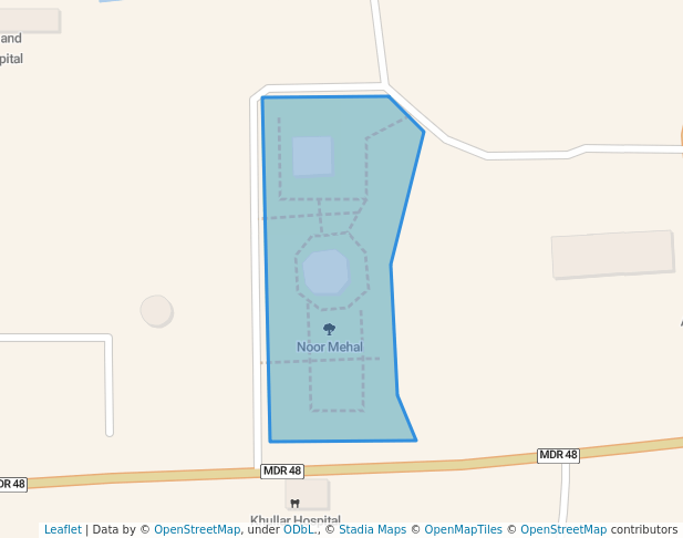 walking in Noor Mehal map in Nakodar