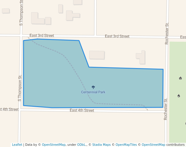 walking in Centennial Park map in Pratt