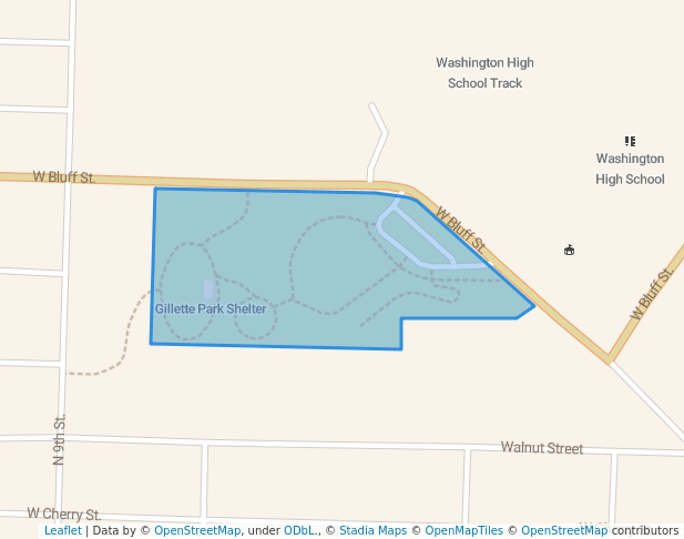 walking in Gillette Park map in Cherokee