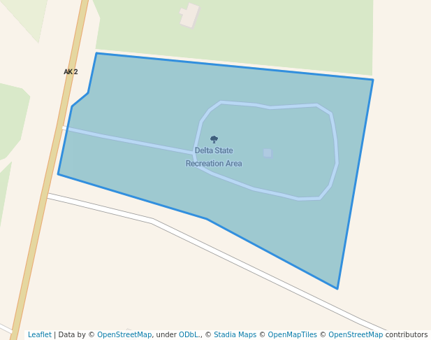 walking in Delta State Recreation Area map in Delta Junction