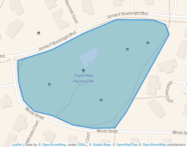 walking in Chavez West Housing Park map in Clovis