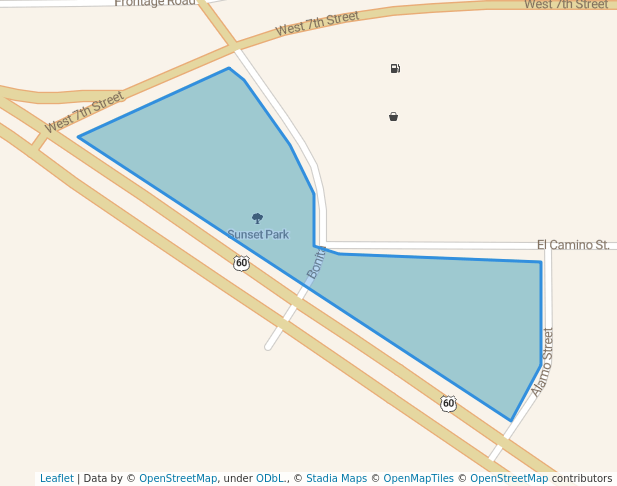walking in Sunset Park map in Clovis