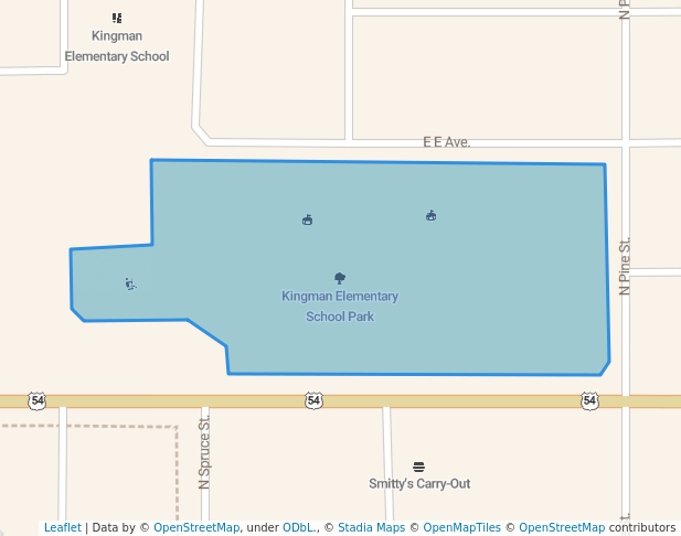 walking in Kingman Elementary School Park map in Kingman
