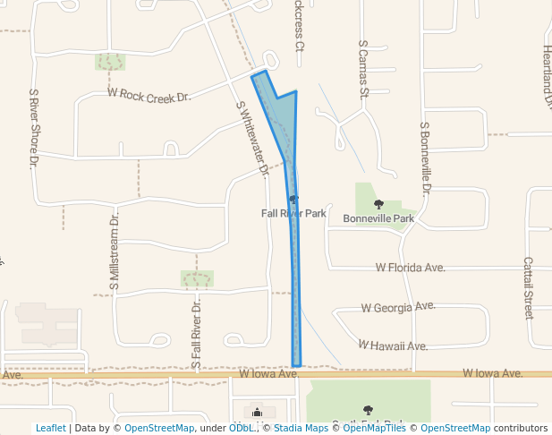 walking in Fall River Park map in Nampa