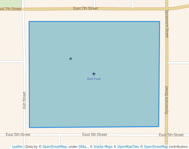 walking in Bell Park map in Clovis