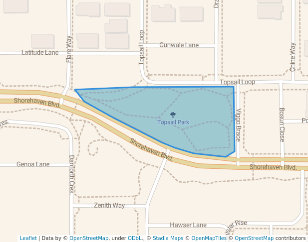 walking in Topsail Park map in Alkimos