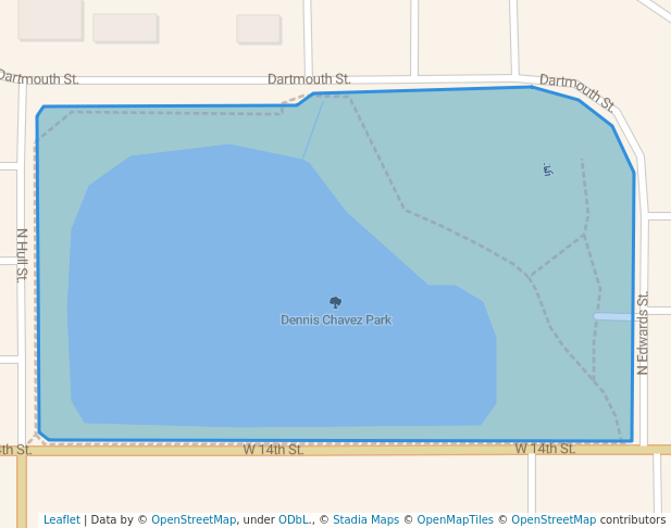 walking in Dennis Chavez Park map in Clovis