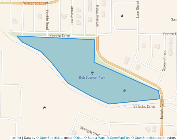 walking in Bob Spencer Park map in Clovis