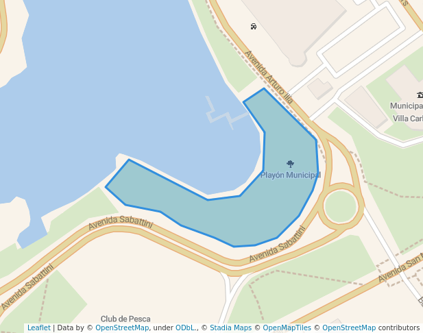 walking in Playón Municipal map in Villa Carlos Paz