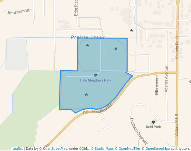 walking in Dale Meadows Park map in Summerland