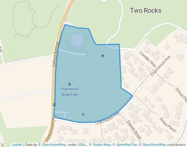 walking in Charnwood Park map in Two Rocks