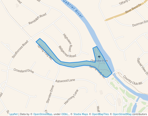 walking in Chandler Park map in Georgetown