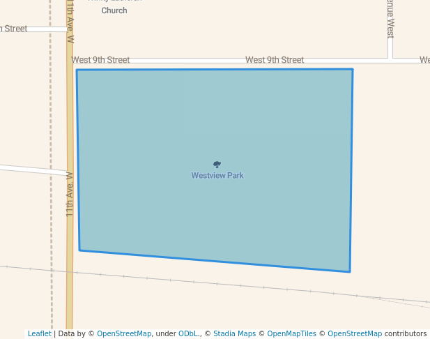 walking in Westview Park map in Spencer